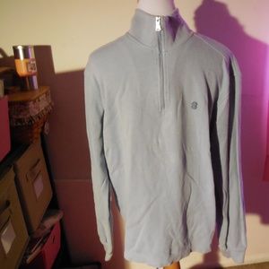 NEW Mens IZOD half zip sweater Medium light blue